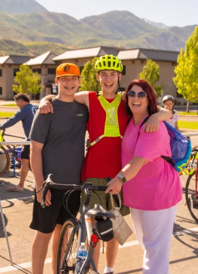 Bike rider family